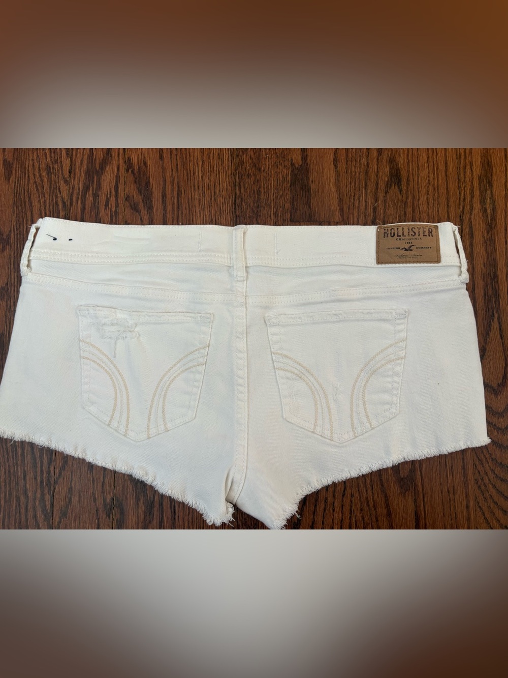 Holster Y2K Style Shorts Size 9 Low Rise Cut Off White Denim Preowned - Picture 6 of 12